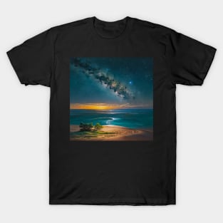 Milky Way Over a Deserted Island T-Shirt